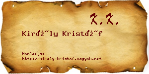 Király Kristóf névjegykártya