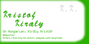 kristof kiraly business card