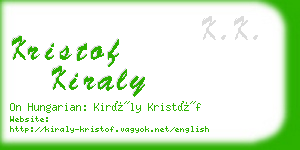 kristof kiraly business card